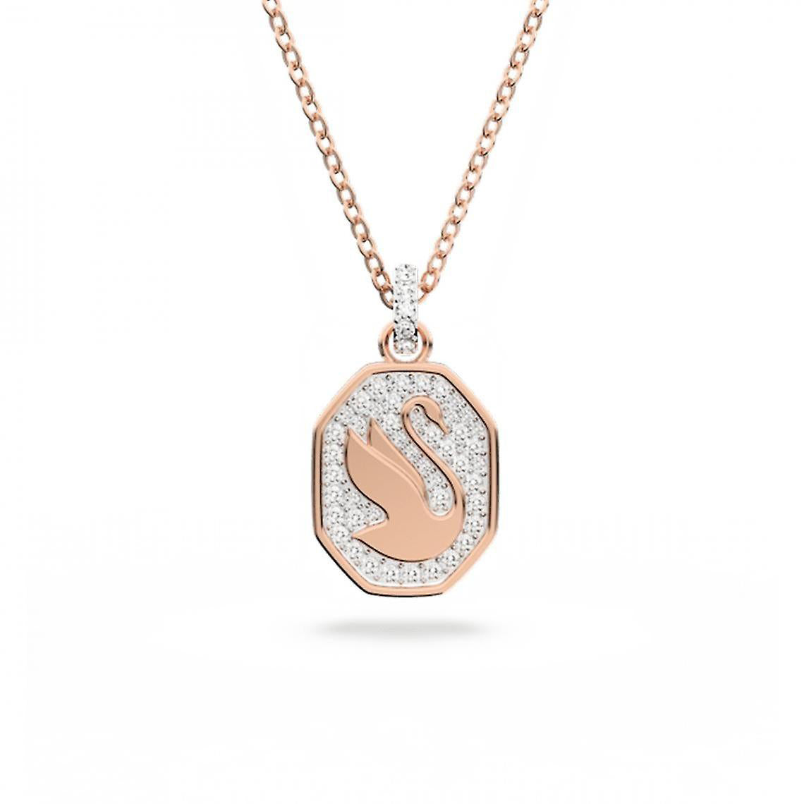 Swarovski Damen Halskette mit Anhänger Signum Schwan Roségoldfarbe, Weiß 5621106