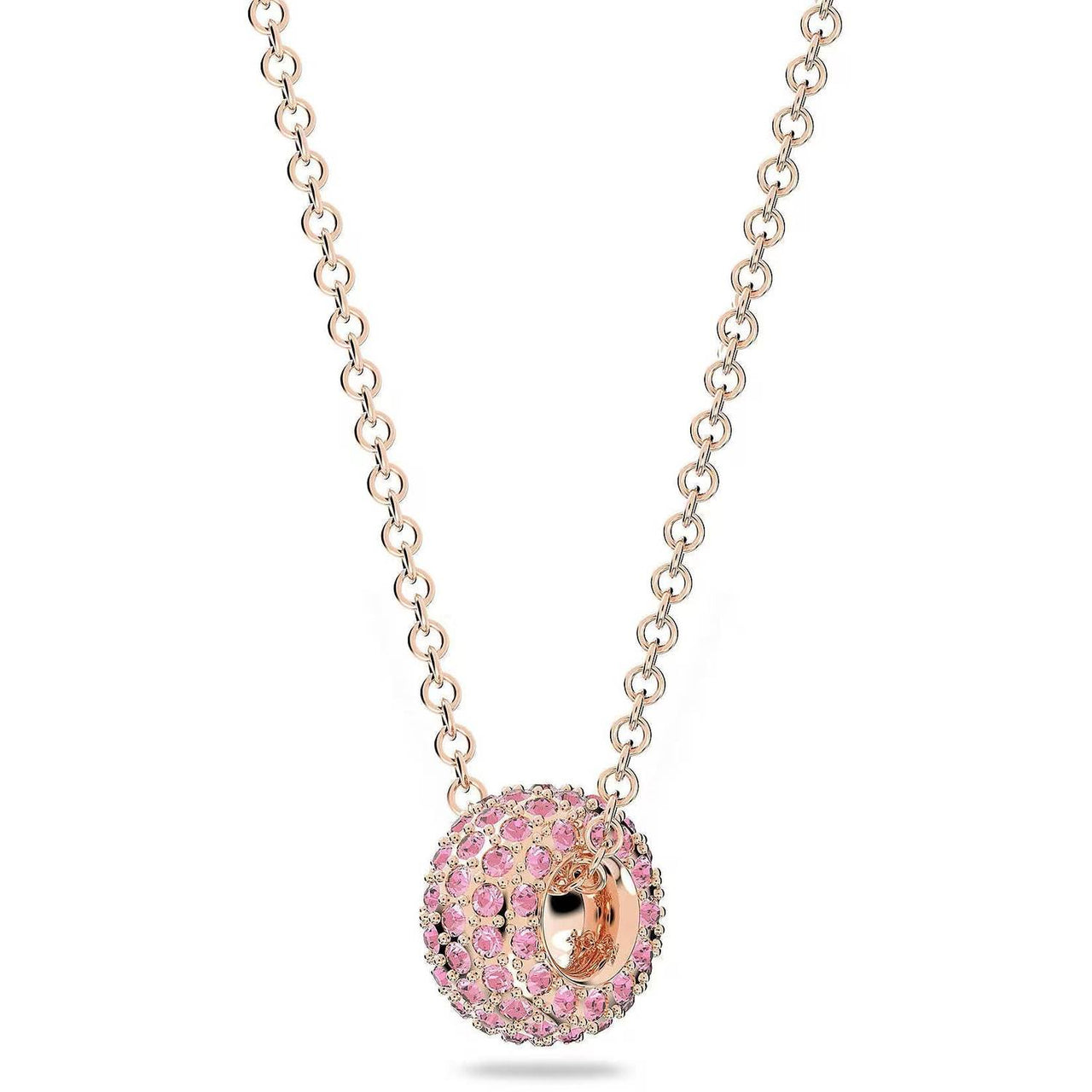 Swarovski Damen Halskette mit Anhänger Stone Rosa Pavé, Roségoldfarbe 5642887