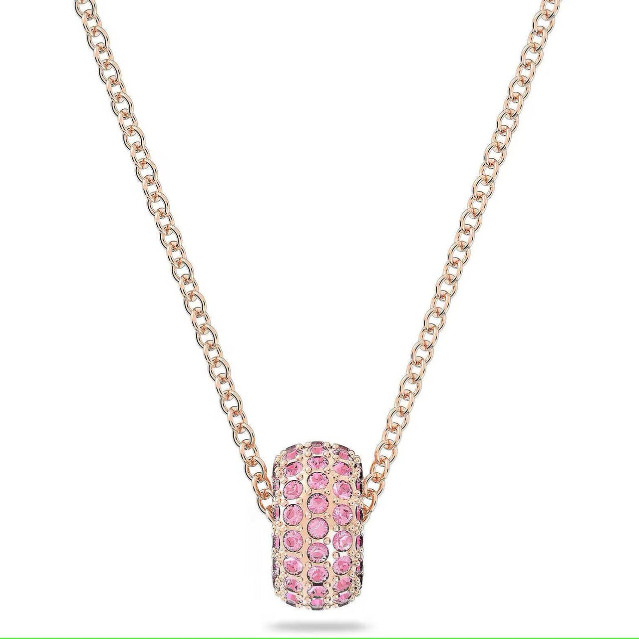 Swarovski Damen Halskette mit Anhänger Stone Rosa Pavé, Roségoldfarbe 5642887