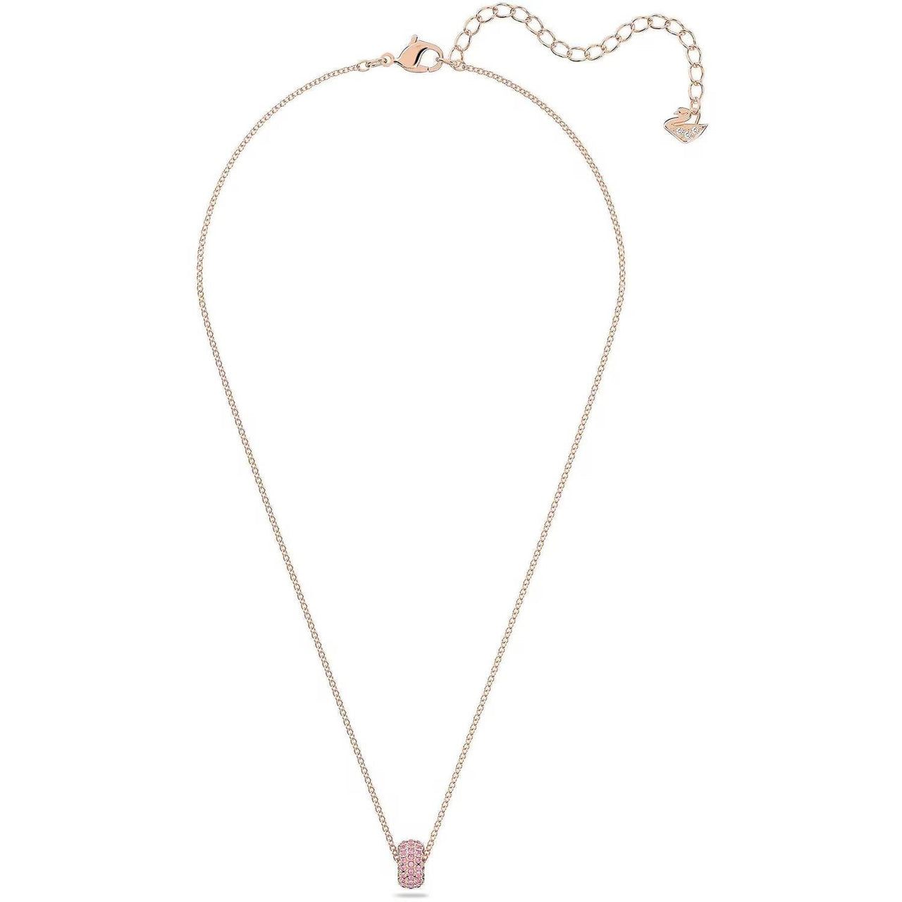 Swarovski Damen Halskette mit Anhänger Stone Rosa Pavé, Roségoldfarbe 5642887