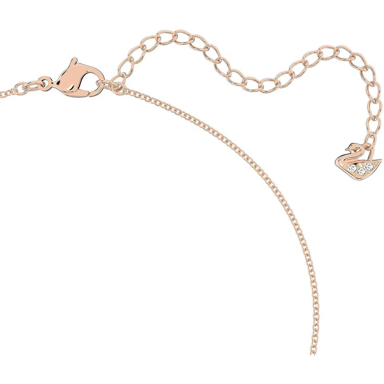 Swarovski Damen Halskette mit Anhänger Stone Rosa Pavé, Roségoldfarbe 5642887