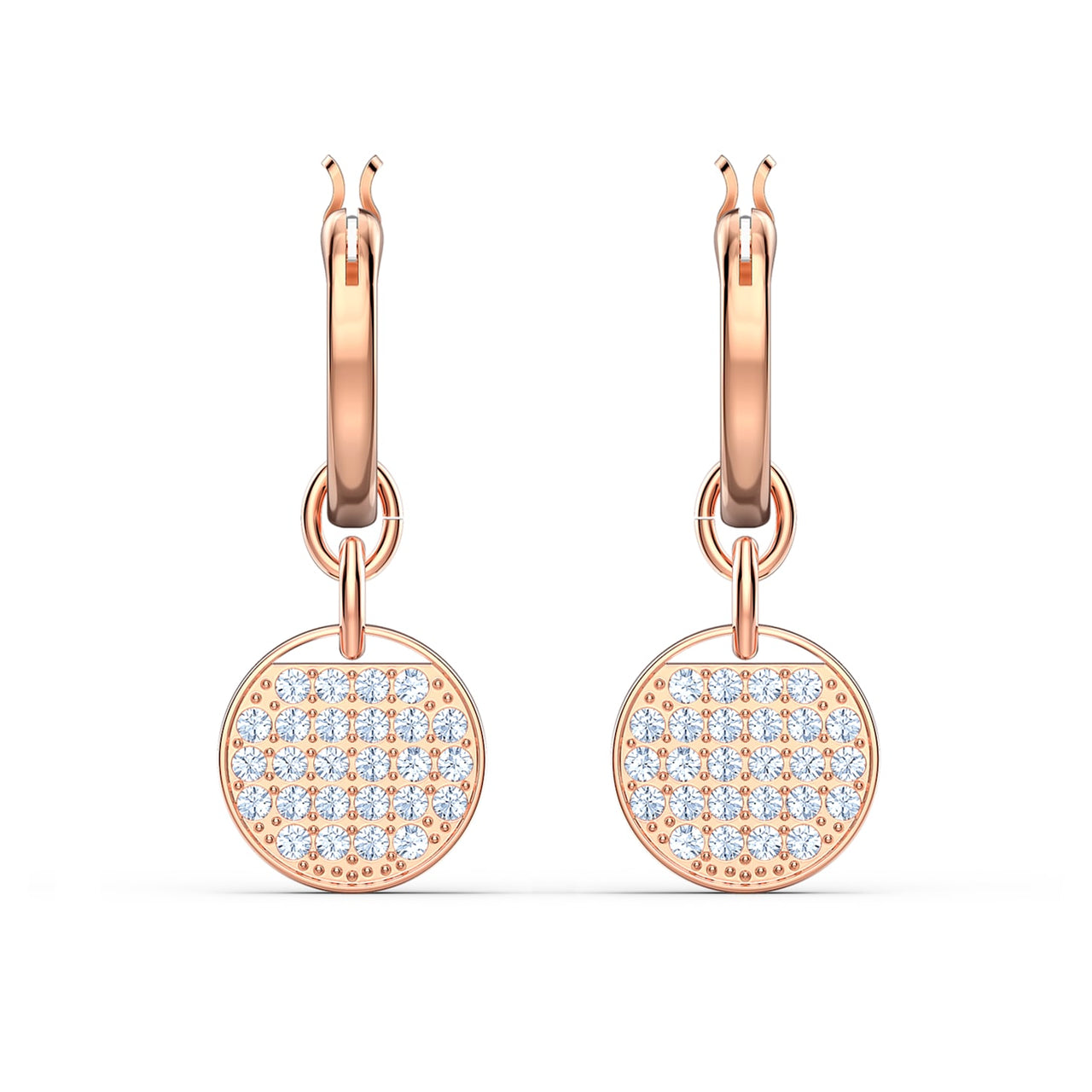 Swarovski Damen Ohrringe Ginger Drop-Ohrhänger Weiß, Roségold-Legierungsschicht 5567528