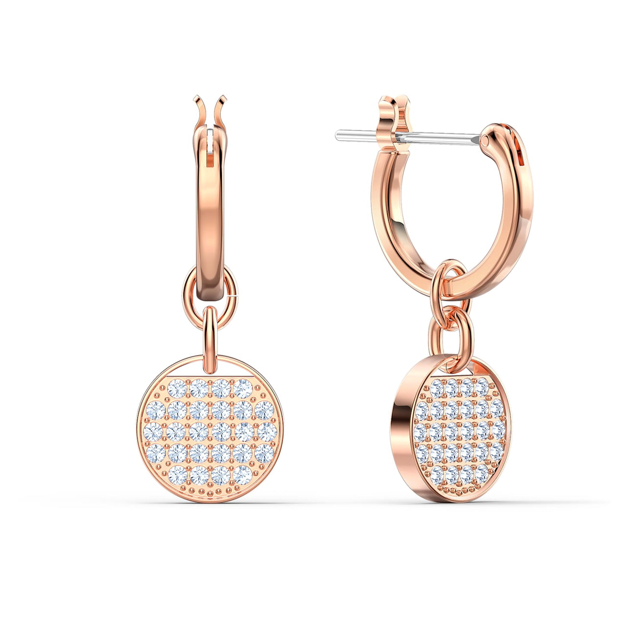 Swarovski Damen Ohrringe Ginger Drop-Ohrhänger Weiß, Roségold-Legierungsschicht 5567528