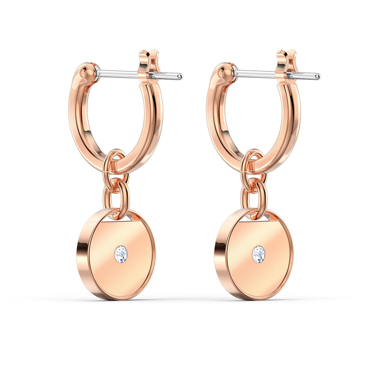 Swarovski Damen Ohrringe Ginger Drop-Ohrhänger Weiß, Roségold-Legierungsschicht 5567528