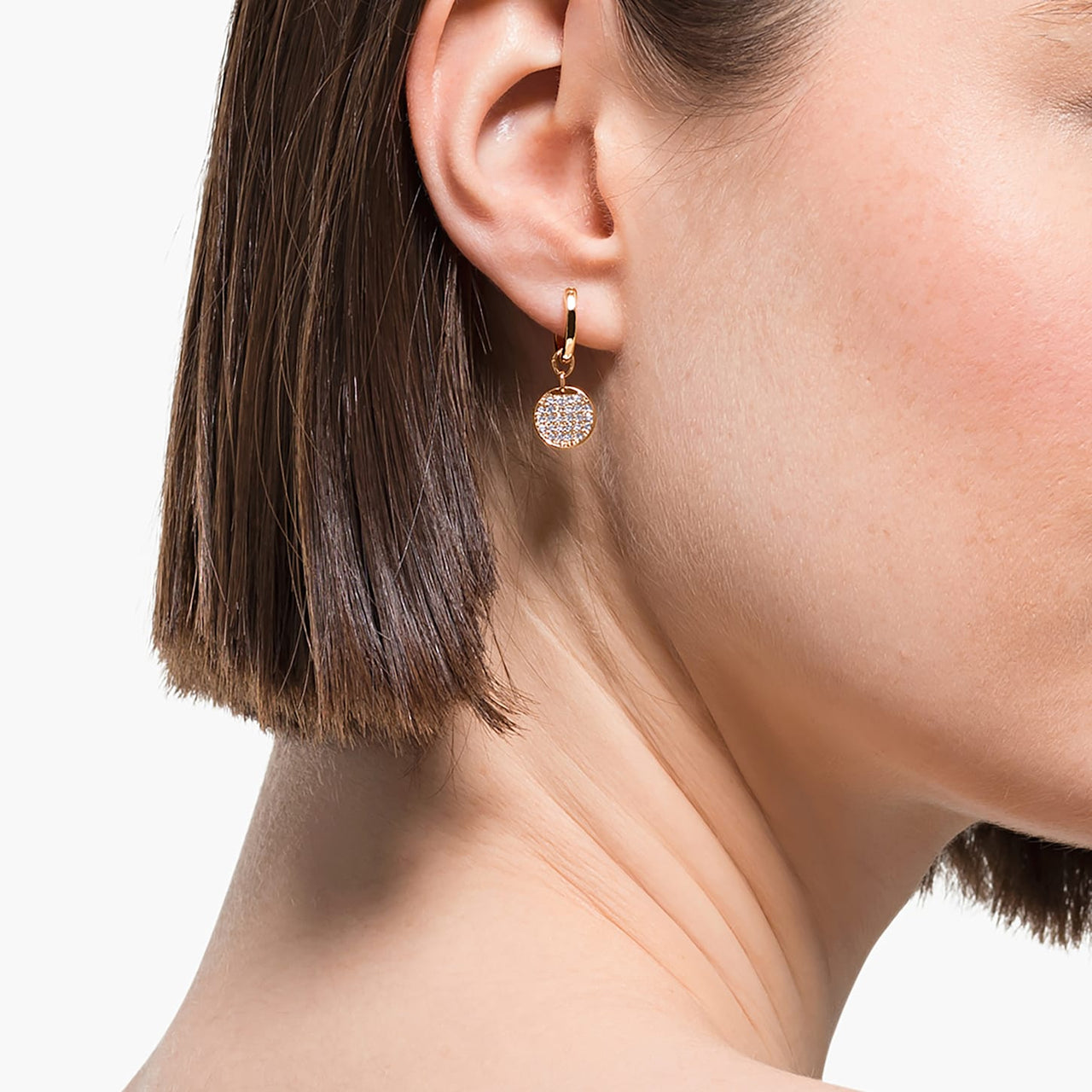 Swarovski Damen Ohrringe Ginger Drop-Ohrhänger Weiß, Roségold-Legierungsschicht 5567528