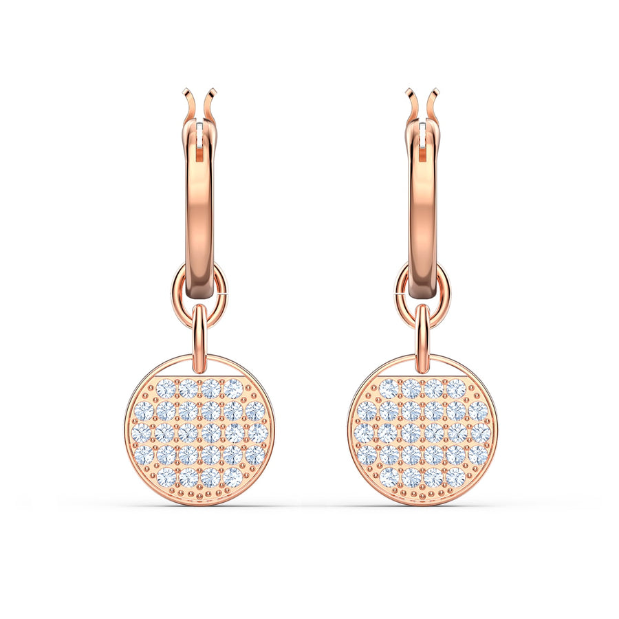 Swarovski Damen Ohrringe Ginger Drop-Ohrhänger Weiß, Roségold-Legierungsschicht 5567528