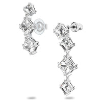 Thumbnail for Swarovski Damen Millenia Ohrspange Set (2), Asymmetrisches Design, Weiß, Rhodiniert 5602782