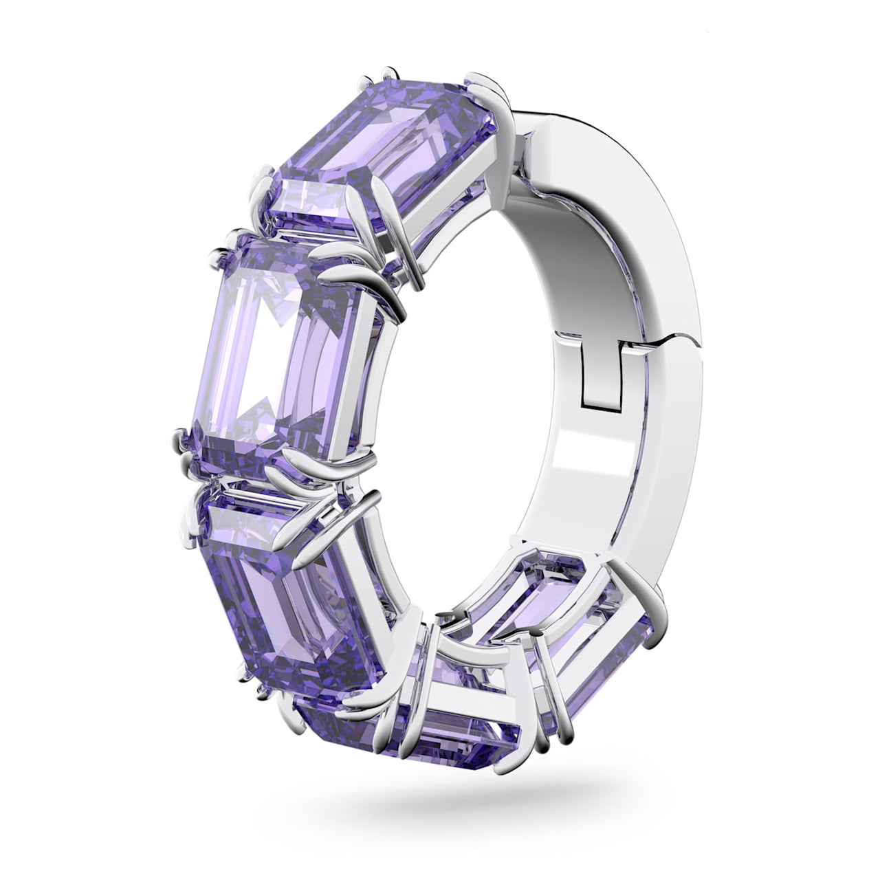 Swarovski Damen Millenia Ohrspange Einzel, Oktagon-Schliff, Violett, Rhodiniert 5612669