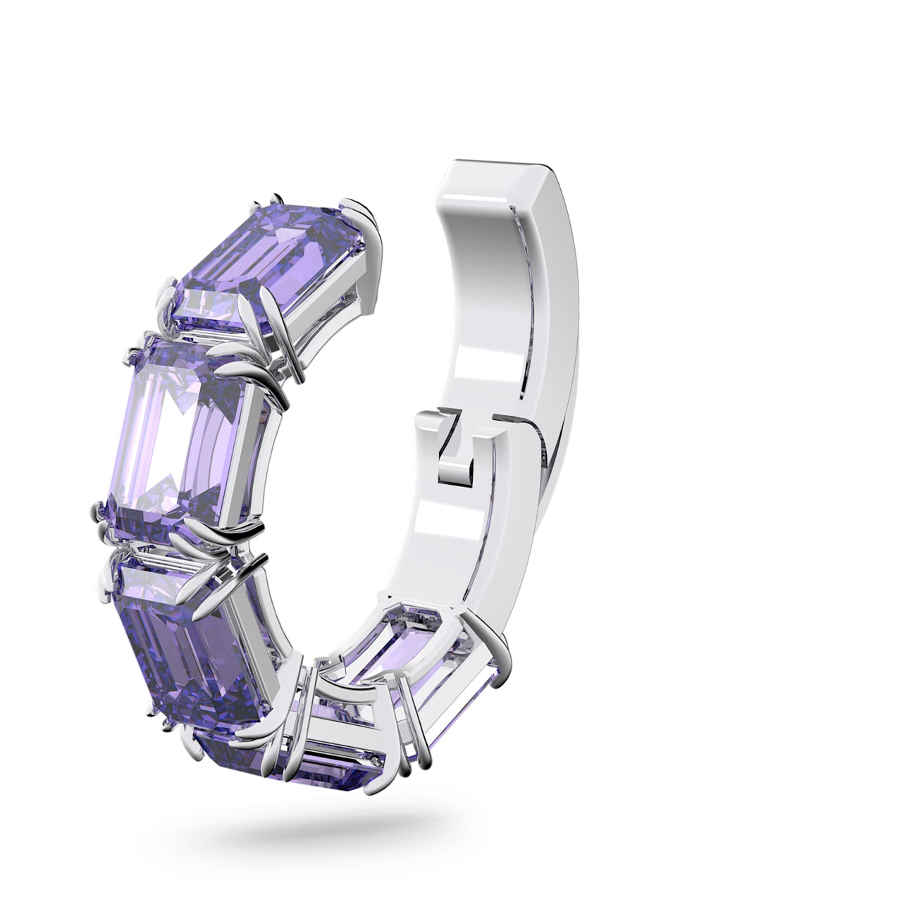 Swarovski Damen Millenia Ohrspange Einzel, Oktagon-Schliff, Violett, Rhodiniert 5612669