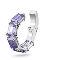 Thumbnail for Swarovski Damen Millenia Ohrspange Einzel, Oktagon-Schliff, Violett, Rhodiniert 5612669