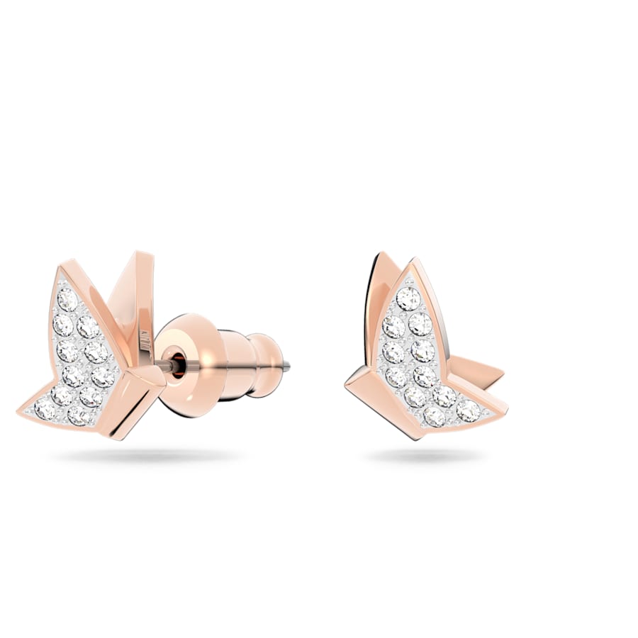 Swarovski Damen Ohrringe Lilia Ohrstecker Schmetterling, Weiß, Roségold-Legierungsschicht 5636427