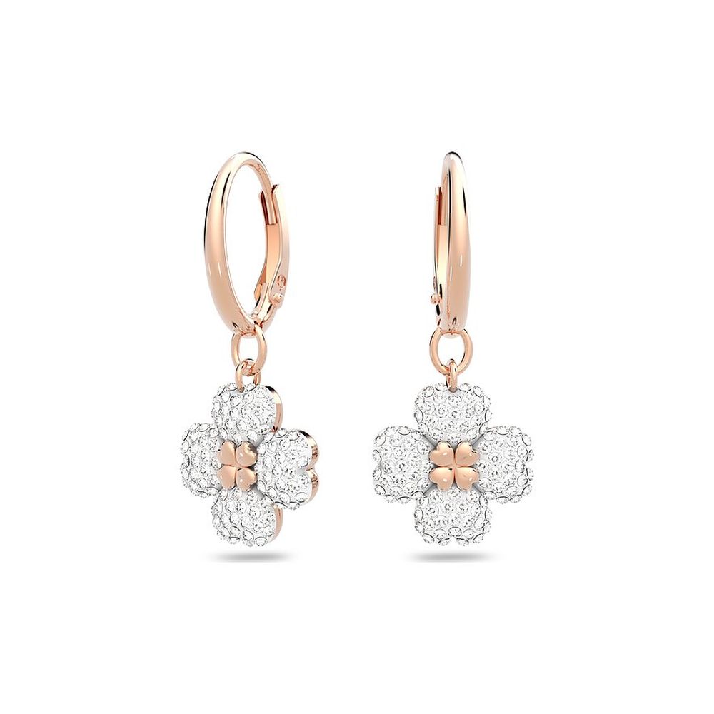 Swarovski Damen Ohrringe Ohrhänger Latisha Blume, Weiß, Roségold-Legierungsschicht 5636517