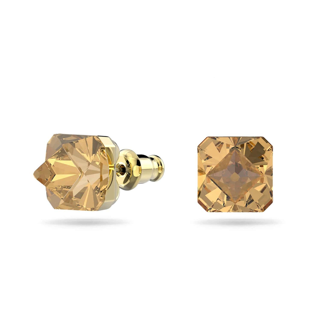 Swarovski Damen Ohrringe Ohrstecker Chroma Pyramidenschliff, Gelb, Goldlegierungsschicht 5613680