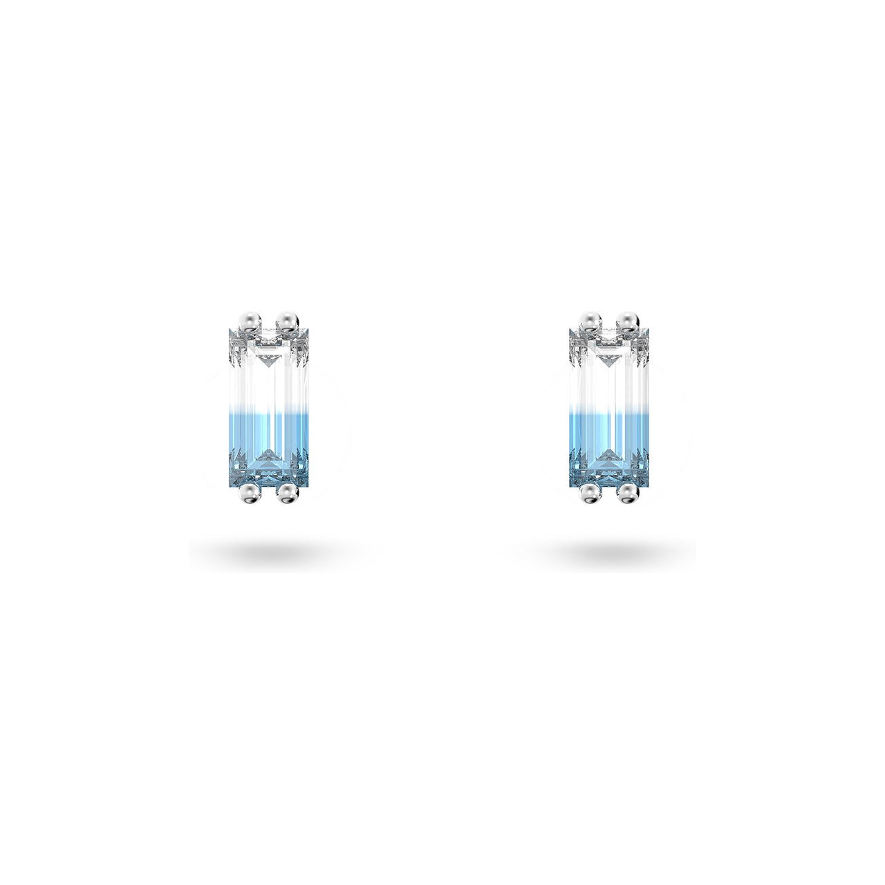 Swarovski Damen Ohrringe Ohrstecker Stilla  Kissenschliff, Blau, Rhodiniert 5639132