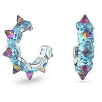 Thumbnail for Swarovski Damen Ohrringe Ortyx Kreolen Pyramidenschliff, Blau, Rhodiniert  5600894