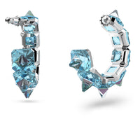 Thumbnail for Swarovski Damen Ohrringe Ortyx Kreolen Pyramidenschliff, Blau, Rhodiniert  5600894