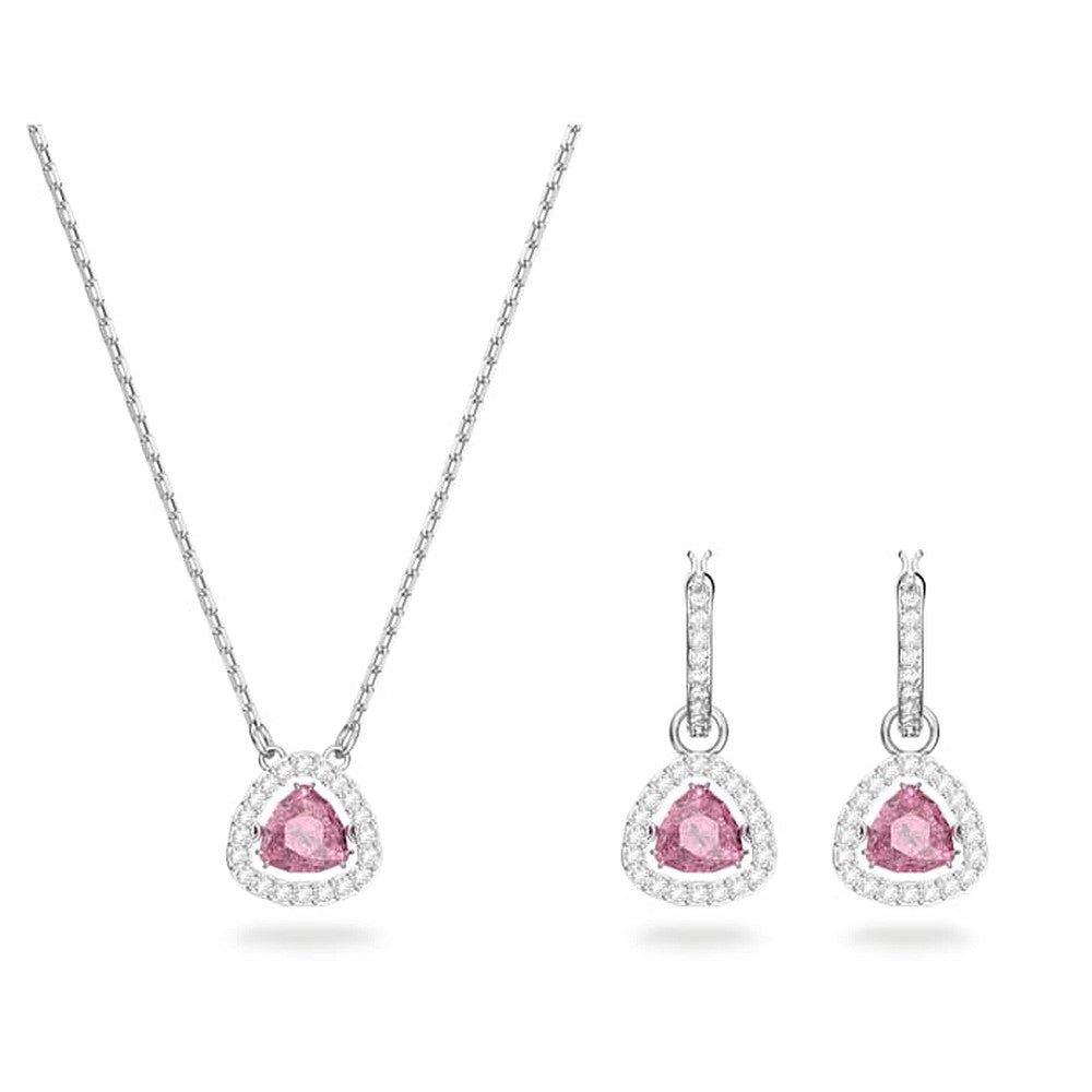 Swarovski Damen Schmuck Set Millenia Set Trilliant-Schliff, Rosa, Rhodinier   5619503