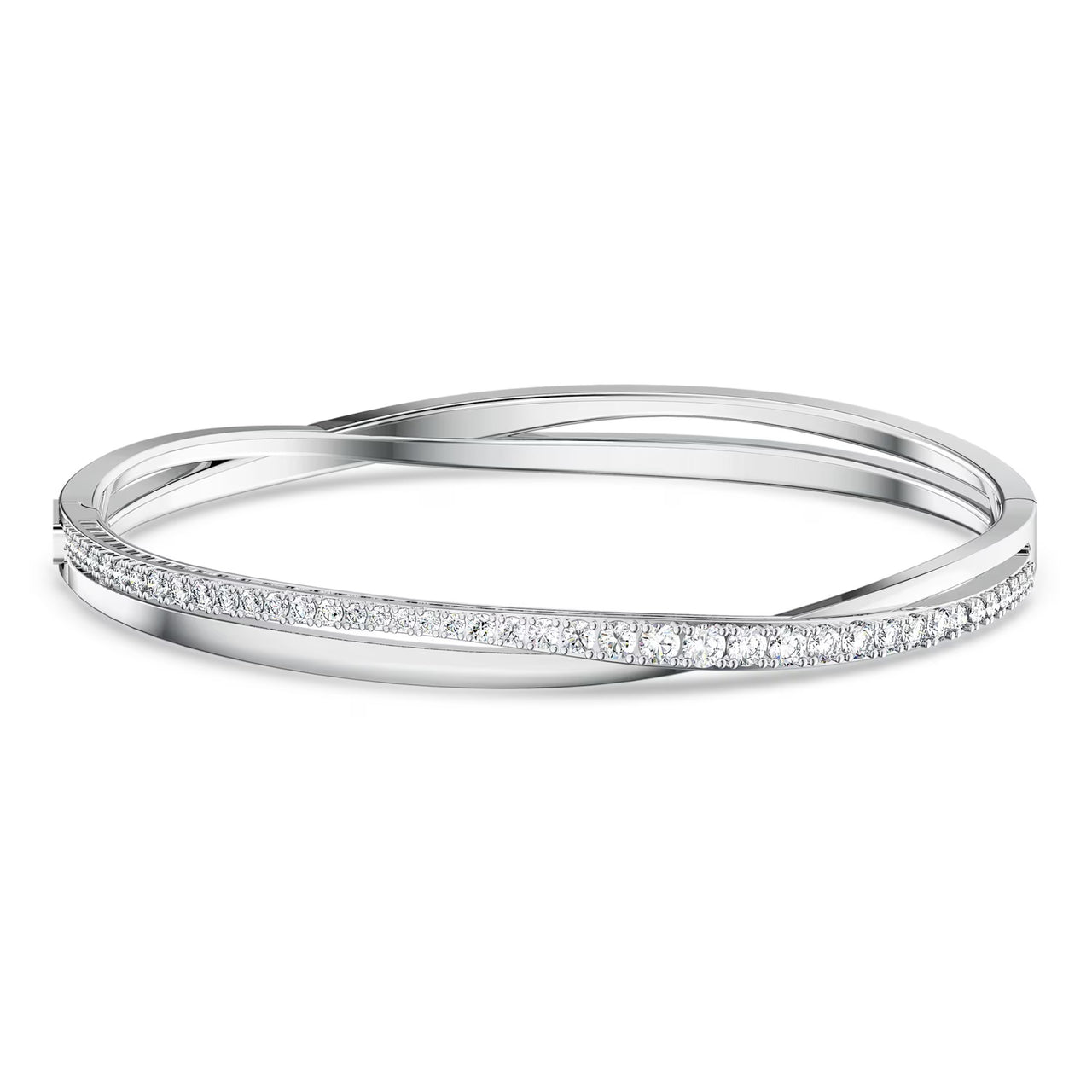 Swarovski Damen Twist Armreif Weiß, Rhodiniert 5565210