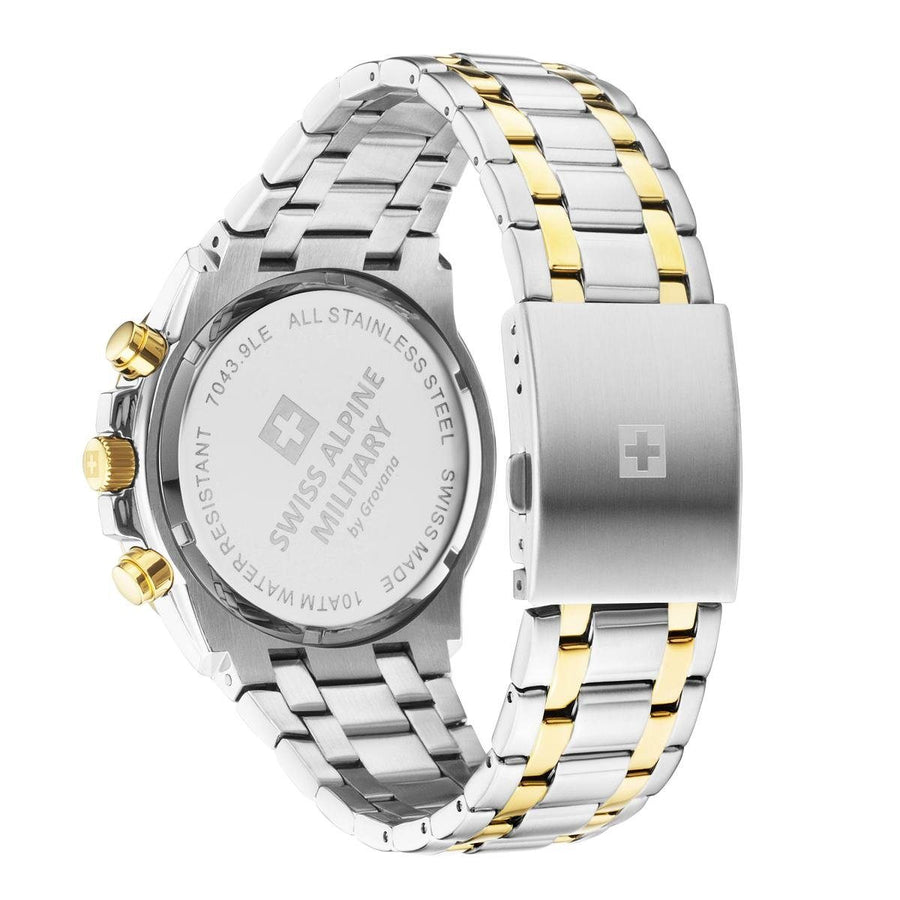 Swiss Alpine Military Herren Armbanduhr Chronograph bicolor 7043.9144