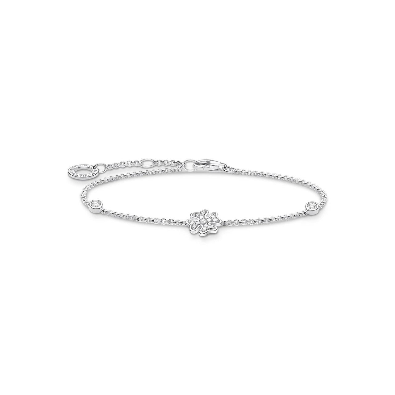 Thomas Sabo Armband Kleeblatt mit Steinen 925 Sterlingsilber Zirkonia