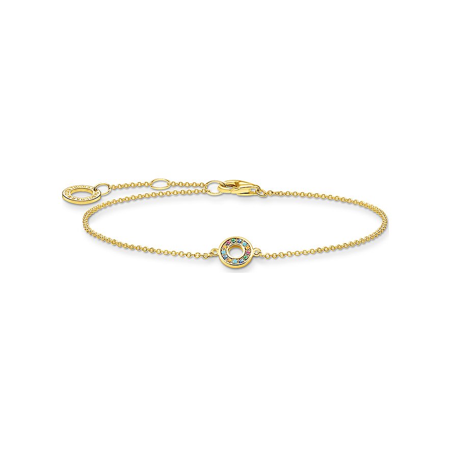 Thomas Sabo Armband 925 Sterlingsilber vergoldet Gelbgold Glas-Keramik Stein synthetischer Korund Zirkonia