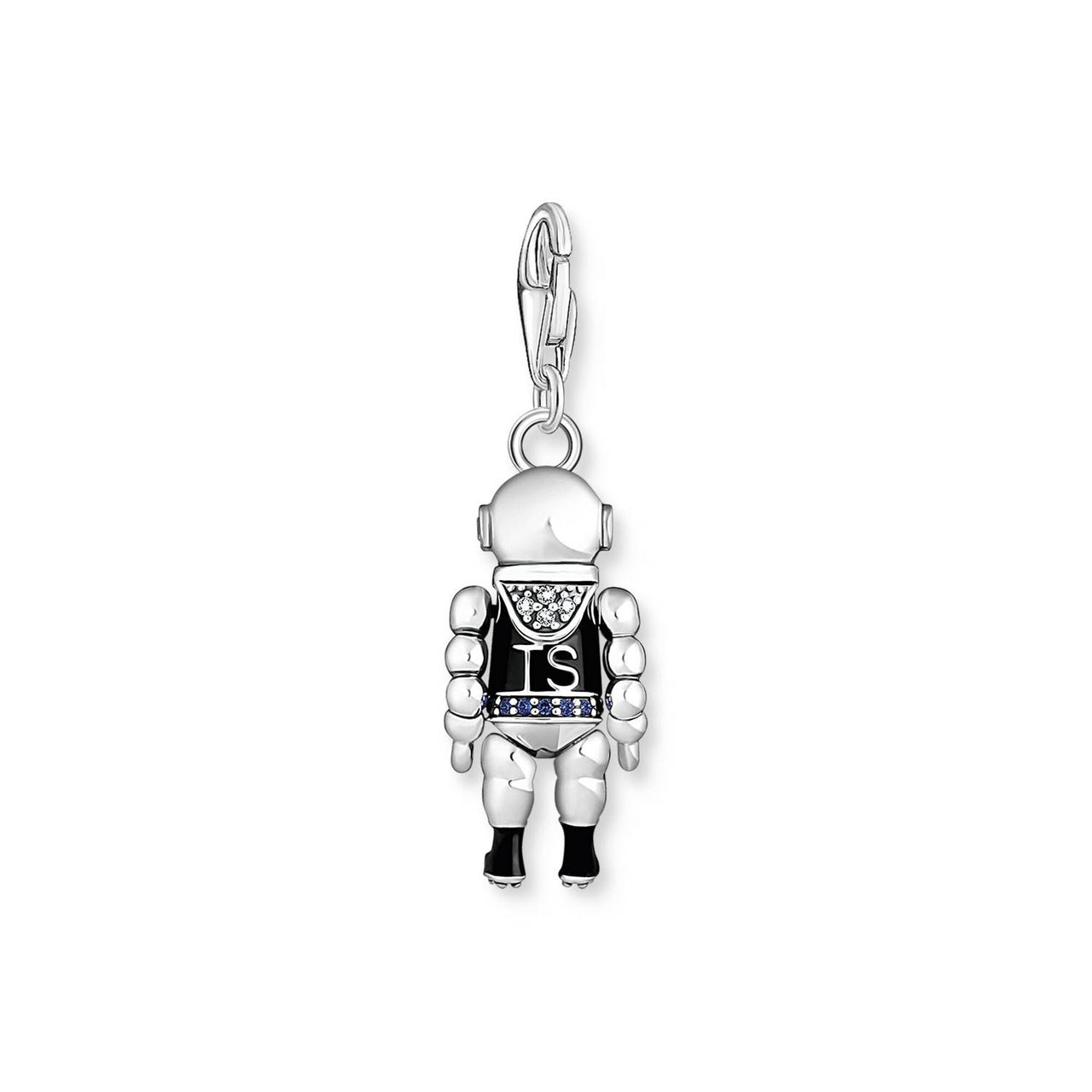 Thomas Sabo Charm-Anhänger Taucher silber 925 Sterlingsilber geschwärzt Kaltemail synthetischer Spinell Zirkonia