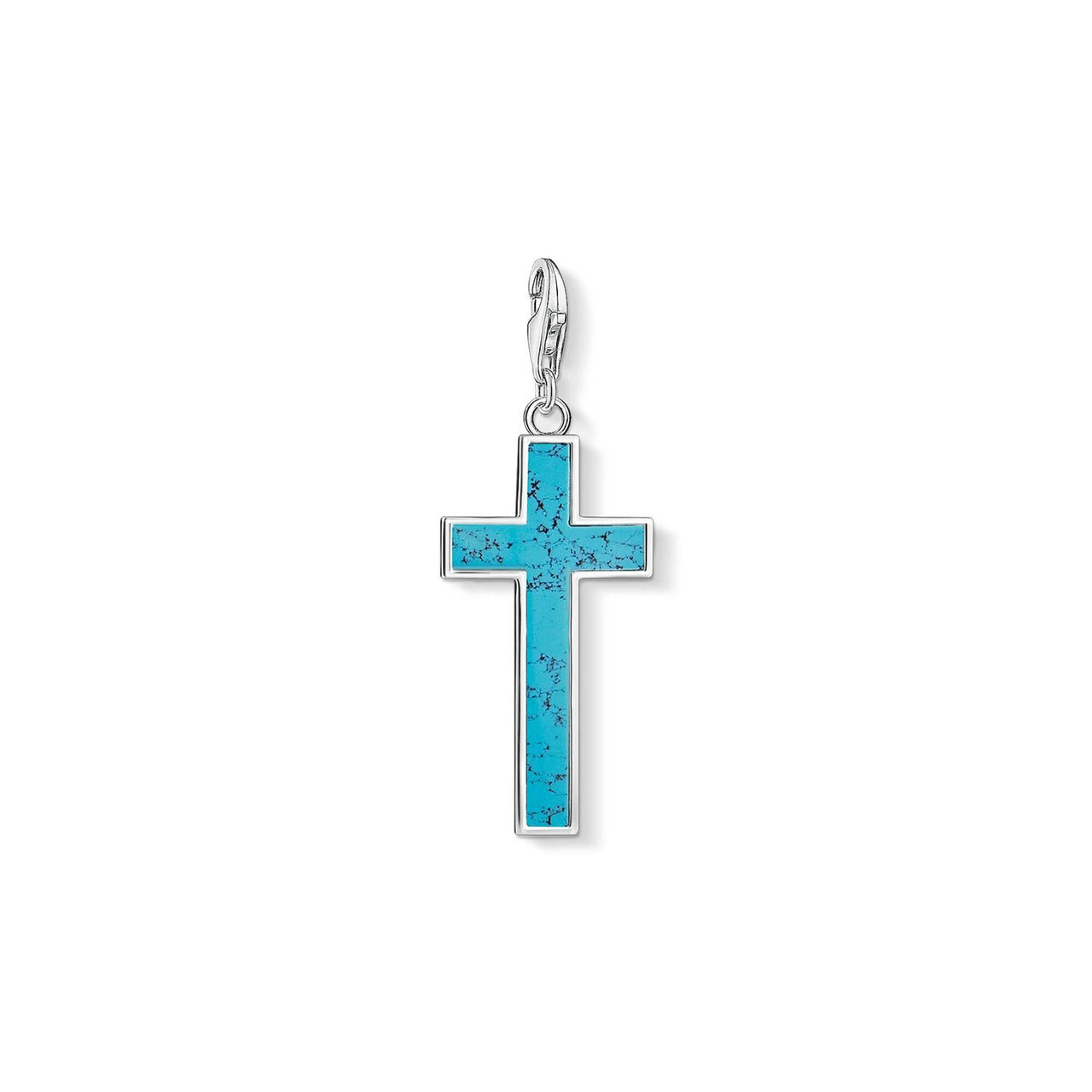 Thomas Sabo Charm-Anhänger Türkises Kreuz Y0021-404-17