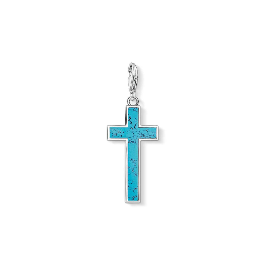 Thomas Sabo Charm-Anhänger Türkises Kreuz Y0021-404-17