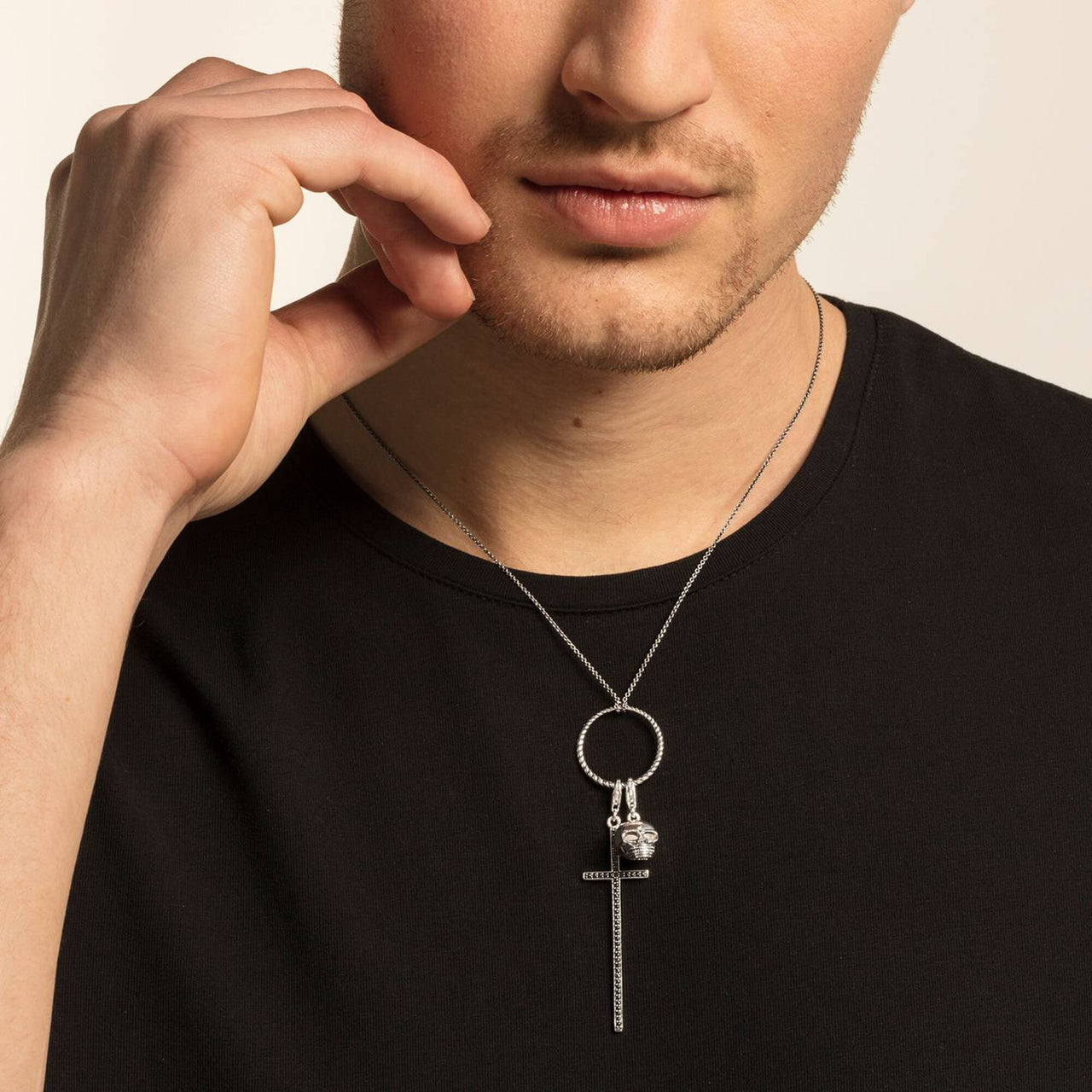 Thomas Sabo Charm-Anhänger schwarzes Kreuz Y0018-643-11