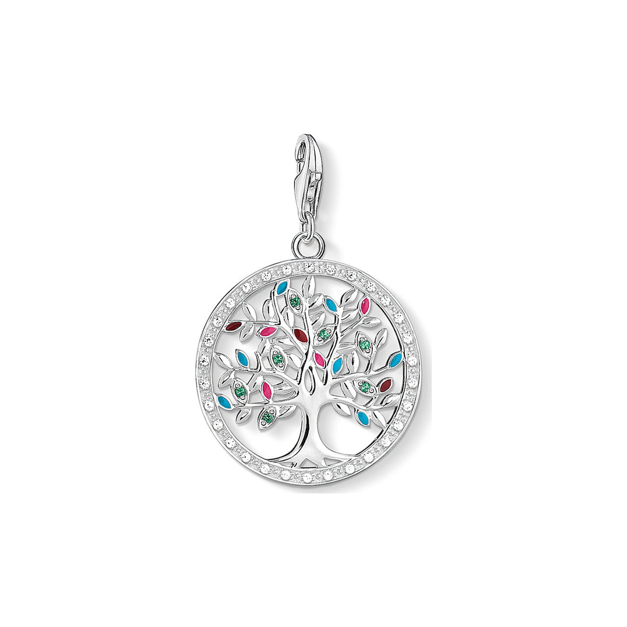 Thomas Sabo Charms mit Carriern Charm-Anhänger Tree of Love bunt 925 Sterling Silber 1667-473-7