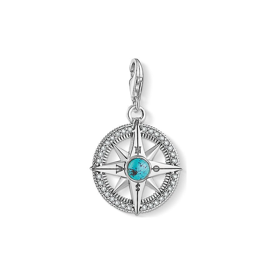 Thomas Sabo Charm-Anhänger - türkis - Kompass-Charm 1773-646-17