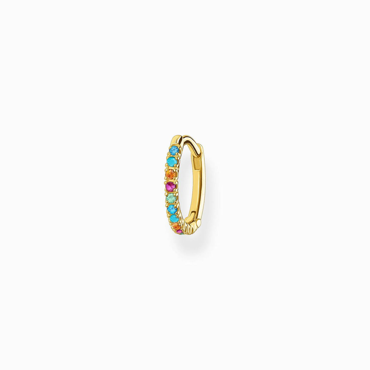 Thomas Sabo Single Creole 925 Sterlingsilber vergoldet Gelbgold Glas-Keramik Stein synthetischer Korund Zirkonia