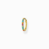 Thumbnail for Thomas Sabo Single Creole 925 Sterlingsilber vergoldet Gelbgold Glas-Keramik Stein synthetischer Korund Zirkonia
