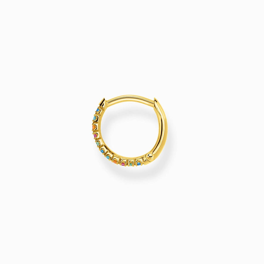 Thomas Sabo Single Creole 925 Sterlingsilber vergoldet Gelbgold Glas-Keramik Stein synthetischer Korund Zirkonia