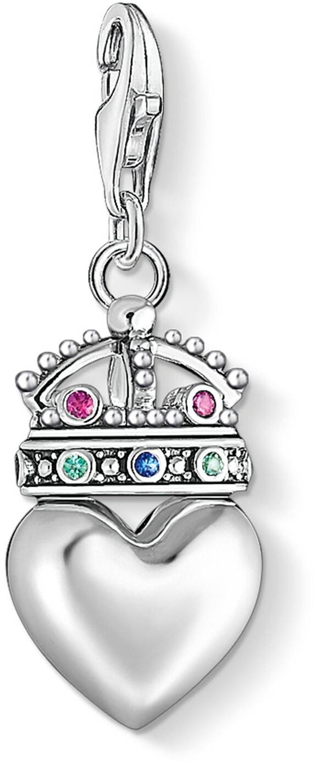 Thomas Sabo Charm-Anhänger Herz mit Krone 925 Sterlingsilber  1544-498-7