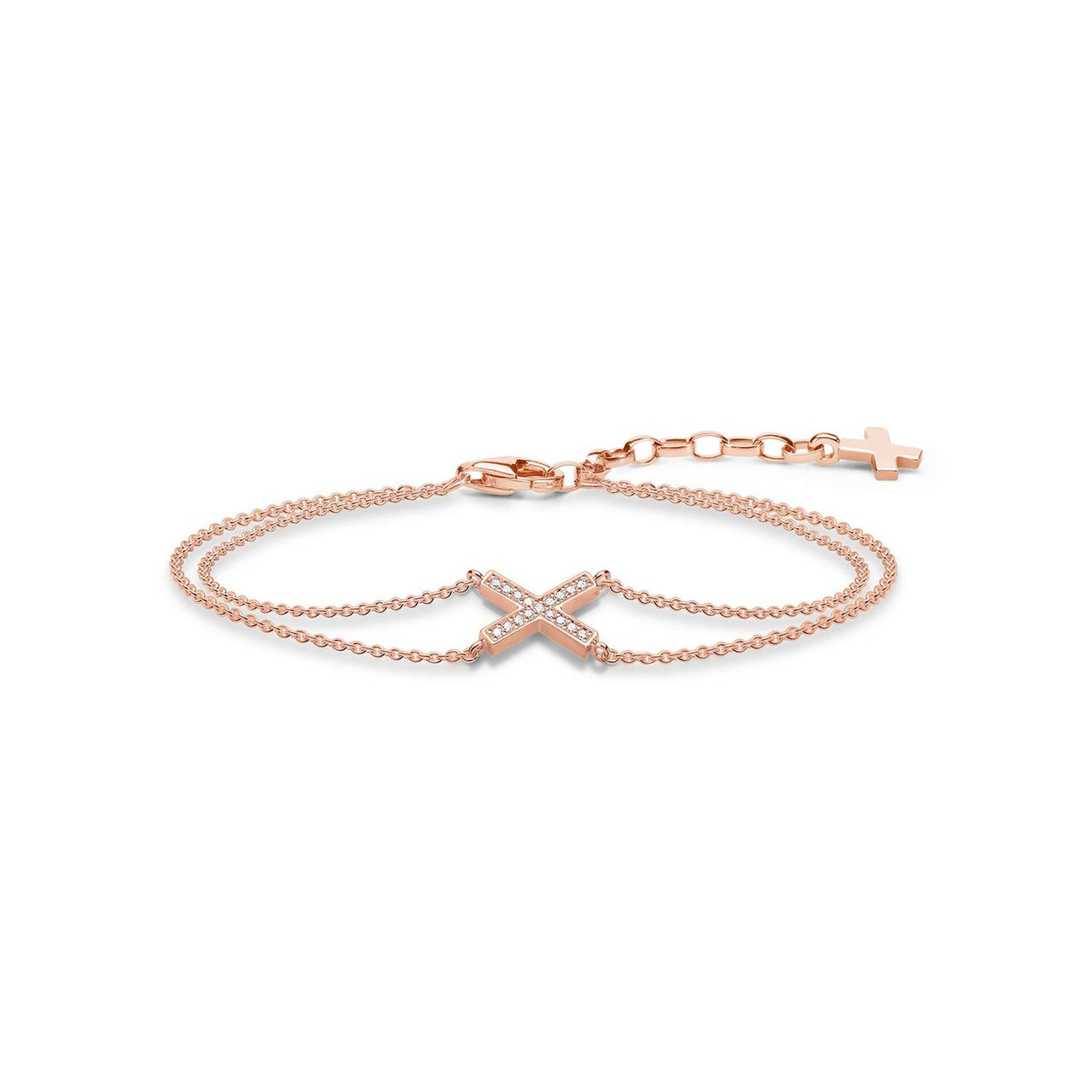 Thomas Sabo Damen Armband X mit Zirkonia Rosagold A1659-416-14-L19V