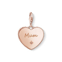 Thumbnail for Thomas Sabo Damen Charm-Anhänger Herz Mum roségold 1688-416-40