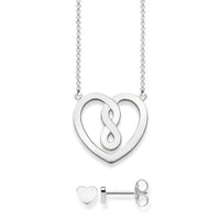 Thumbnail for Thomas Sabo Damen-Halskette Herz mit Ohrring 925 Sterling Silber 42 cm Infinity SET0557-001-21-L42v