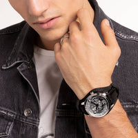 Thumbnail for Thomas Sabo Herrenuhr Rebel Tiger 3D schwarz-silber WA0367-203-201-42 mm