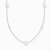 Thumbnail for Thomas Sabo Kette Perlen mit weißen Steinen silber  925 Sterlingsilber Süßwasserzuchtperle Zirkonia