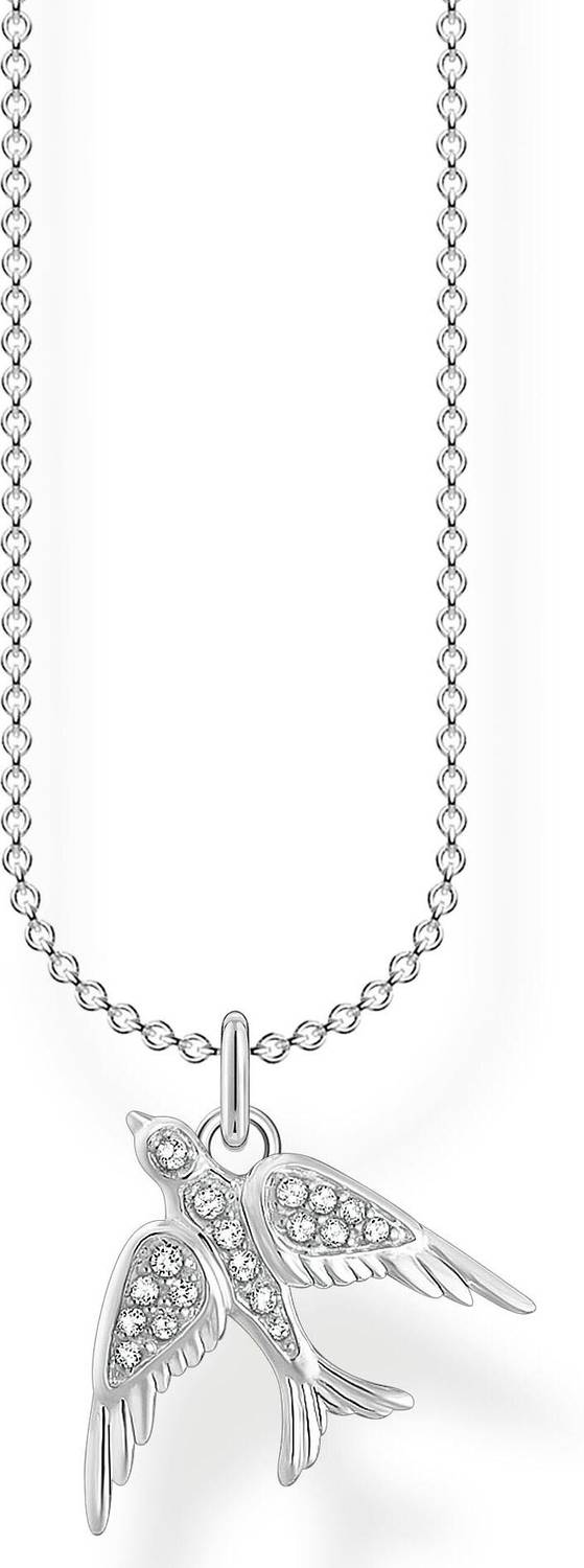 Thomas Sabo Necklace Bird Damen Kette Vogel weiße Steine 925 Sterlingsilber KE2104-051-14-L45V