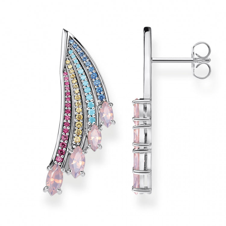 Thomas Sabo Ohrringe Bunter Kolibri Flügel Silber  H2102-348-7