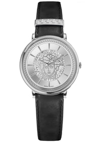 Thumbnail for VERSACE Damen Armbanduhr V CIRCLE Lederarmband schwarz VE81017 19