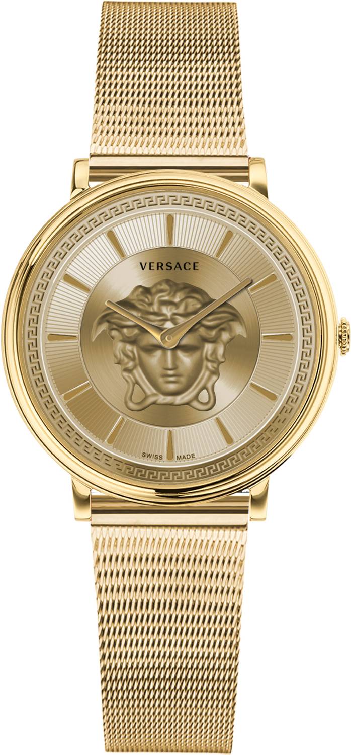 VERSACE Damen Armbanduhr V-Circle Gold Edelstahl 38mm VE81022 19