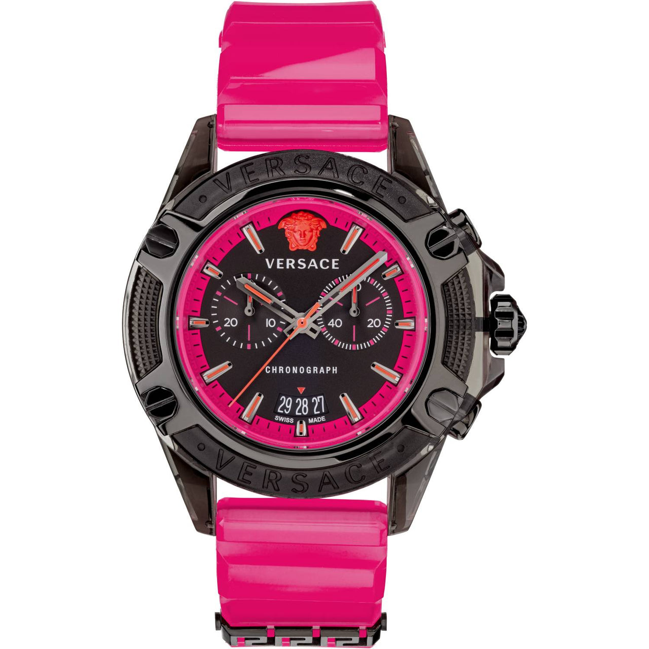 Versace  Damen Armbanduhr Icon Active Chronograph schwarz pink VEZ7002 21