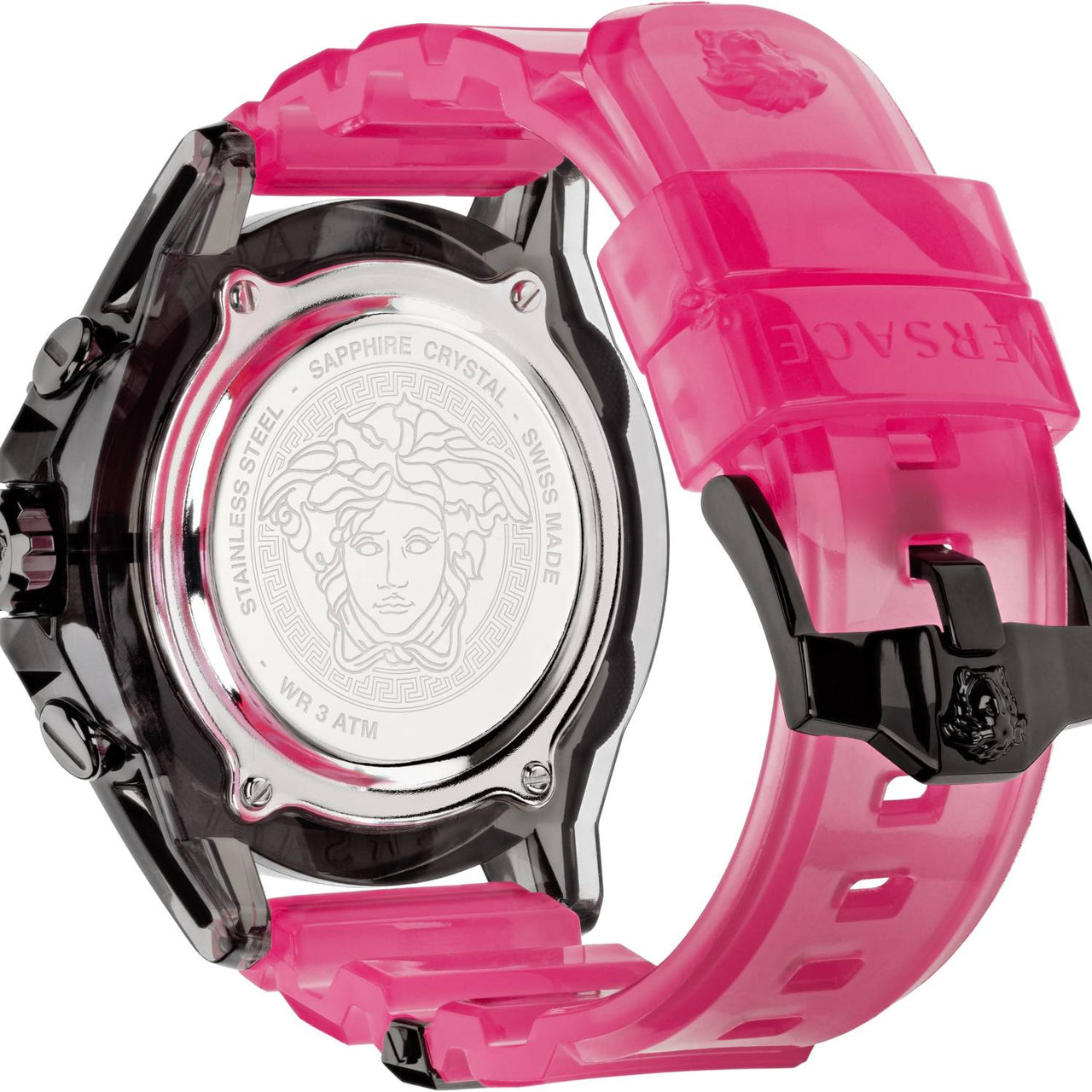 Versace  Damen Armbanduhr Icon Active Chronograph schwarz pink VEZ7002 21