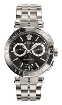 Thumbnail for Versace Aion Chronograph Herrenuhr Silber Stahl Schwarzes Zifferblatt 45mm VE1D015 20