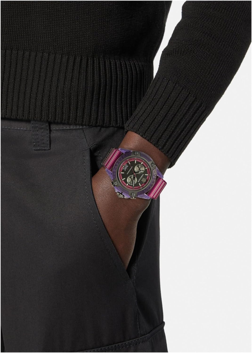 Versace Armbanduhr Sport WATCH ICON ACTIVE CHRONO 44MM - VEZ7 BLUE/VIOLET TRANSPARENT VEZ701423