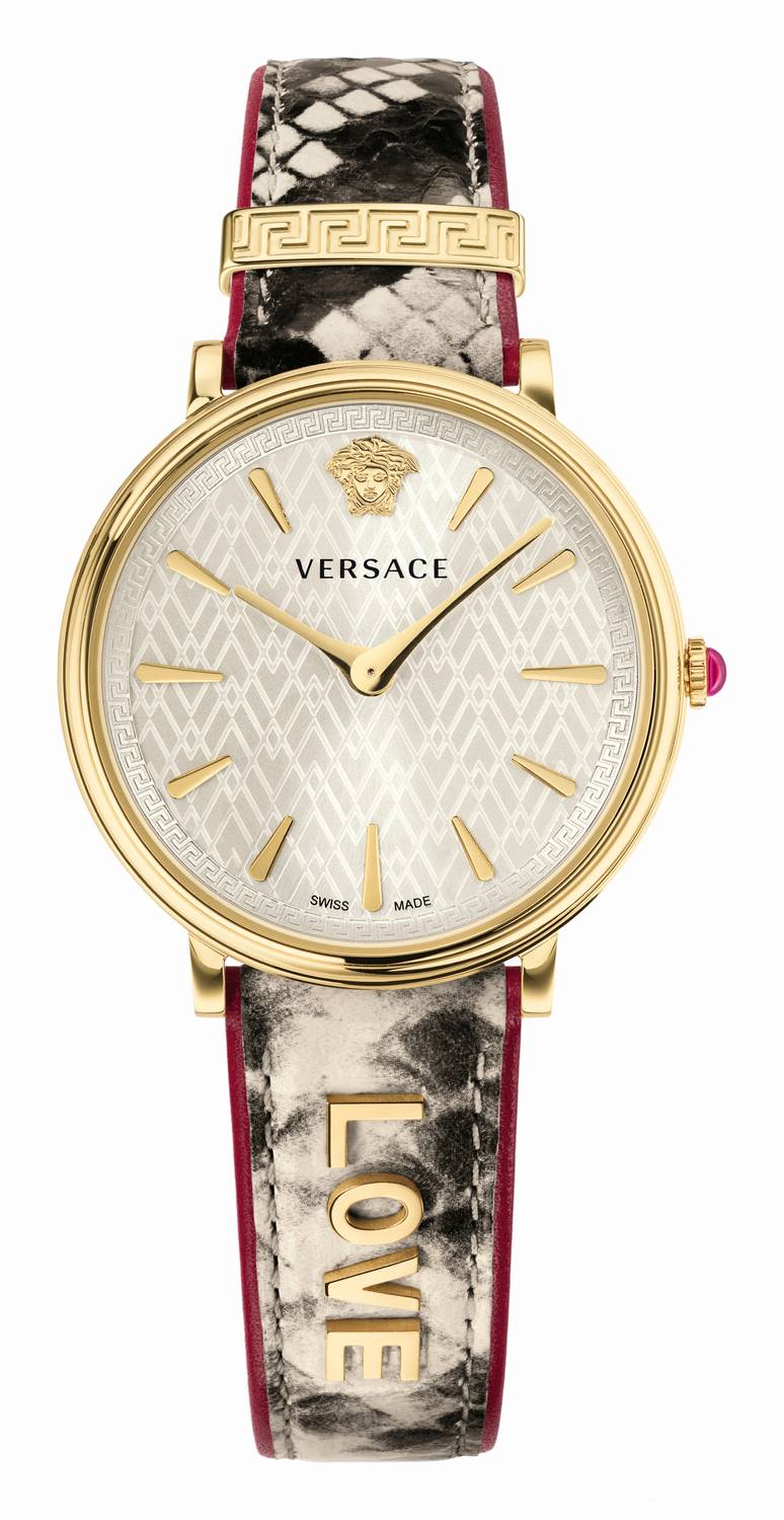 Versace Damen Armbanduhr V CIRCLE 38-D/GOLD S/ELAPH BIC VBP080017