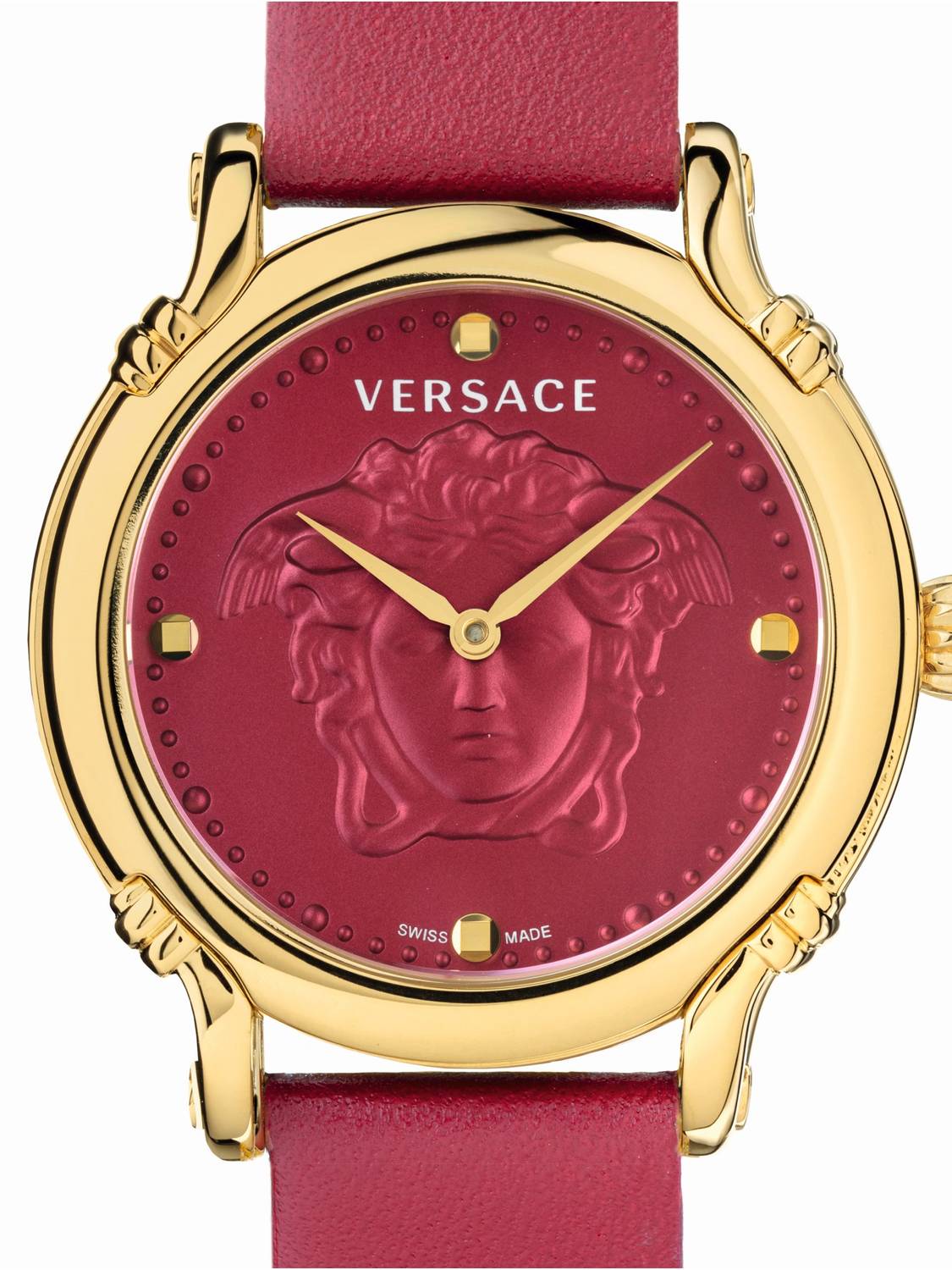 Versace Damen Armbanduhr  Safety Pin 40  mm Versace-Prägung auf dem Zifferblatt Armband Leder VEPN00220